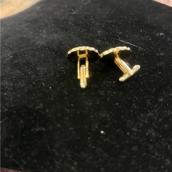 Gold and White Monogram Mother of Pearl Cufflinks - Picture 3 of 3